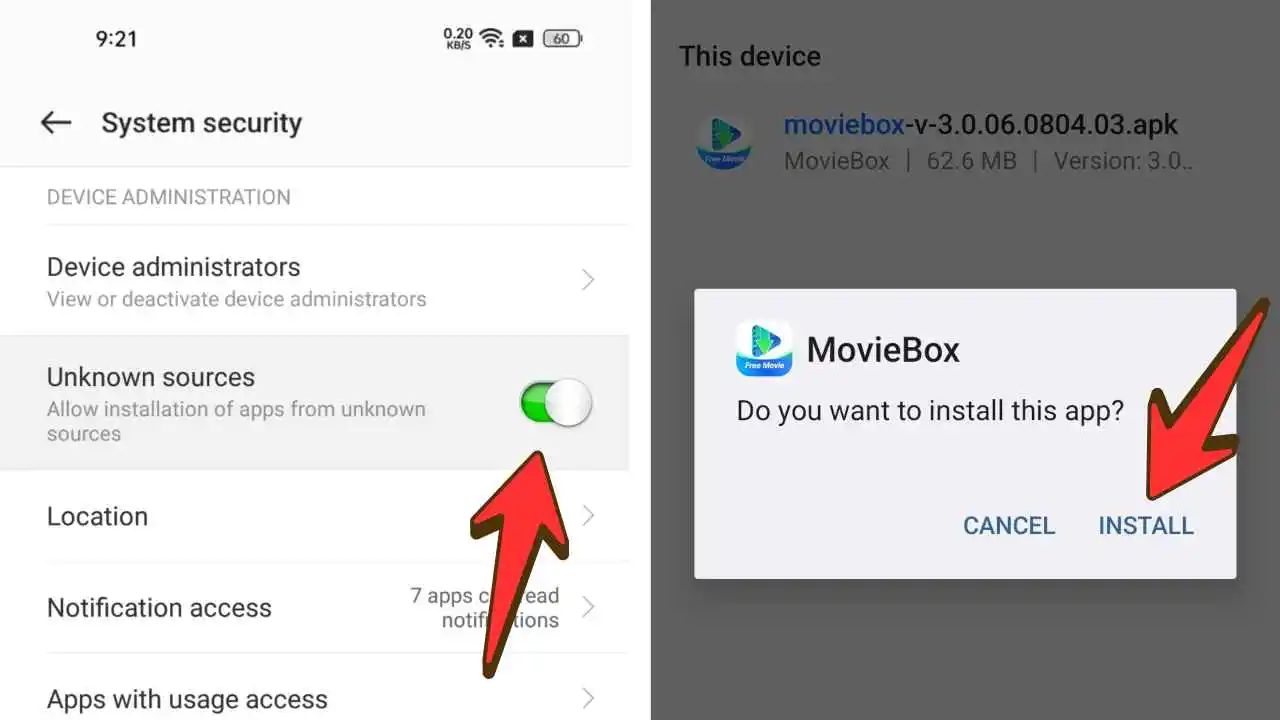 Install MovieBox Mod APK
