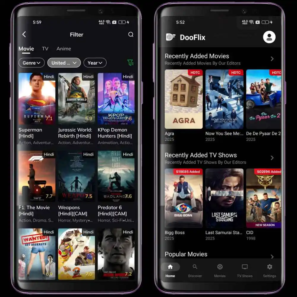 MovieBox Vs Dooflix Comparison | Features & Content Library 2 MovieBox Vs Dooflix Interface