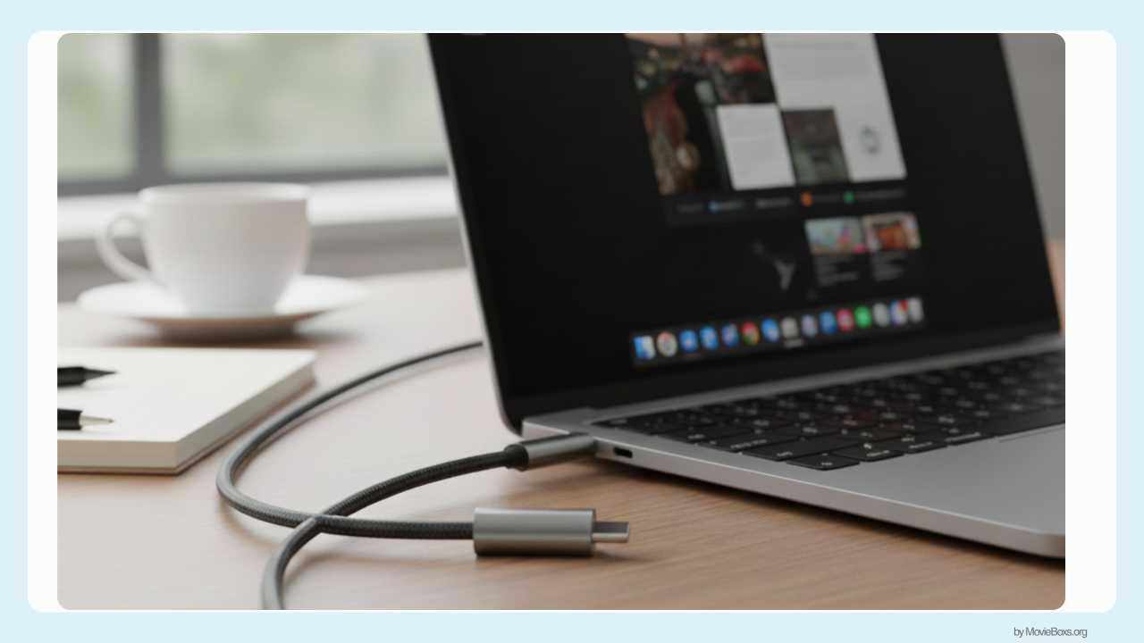 How to Transfer Movies From MovieBox to Laptop? 3 Connect your phone to a USB Cable